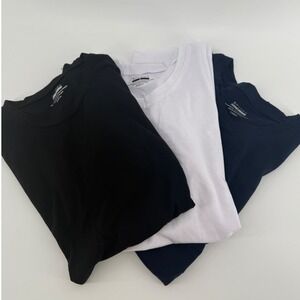 Spyder Mens 3 Pack T Shirts Black White Navy Size Small Cotton Blend Crew Neck